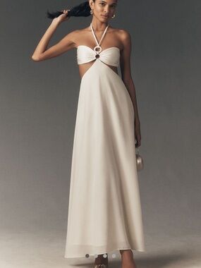 Baobab Yvon Halter Cut-Out Maxi Dress
